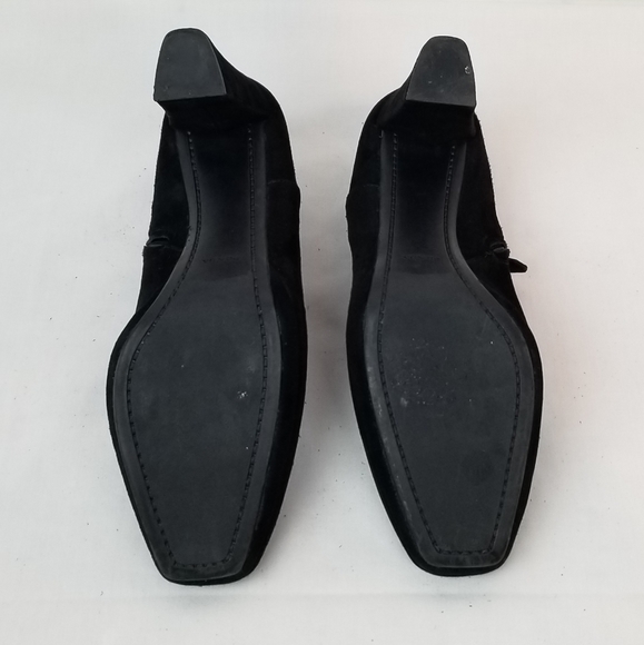 Prada Black Suede Block Heels Ankle Boots 37.5 - Picture 8 of 10